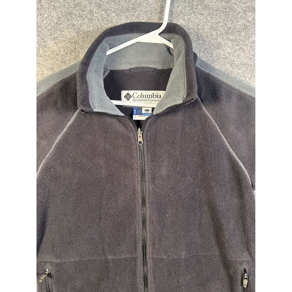 Columbia Core Interchange Fleece Jacket Mens Large Charcoal Grey Full Zip EM7248